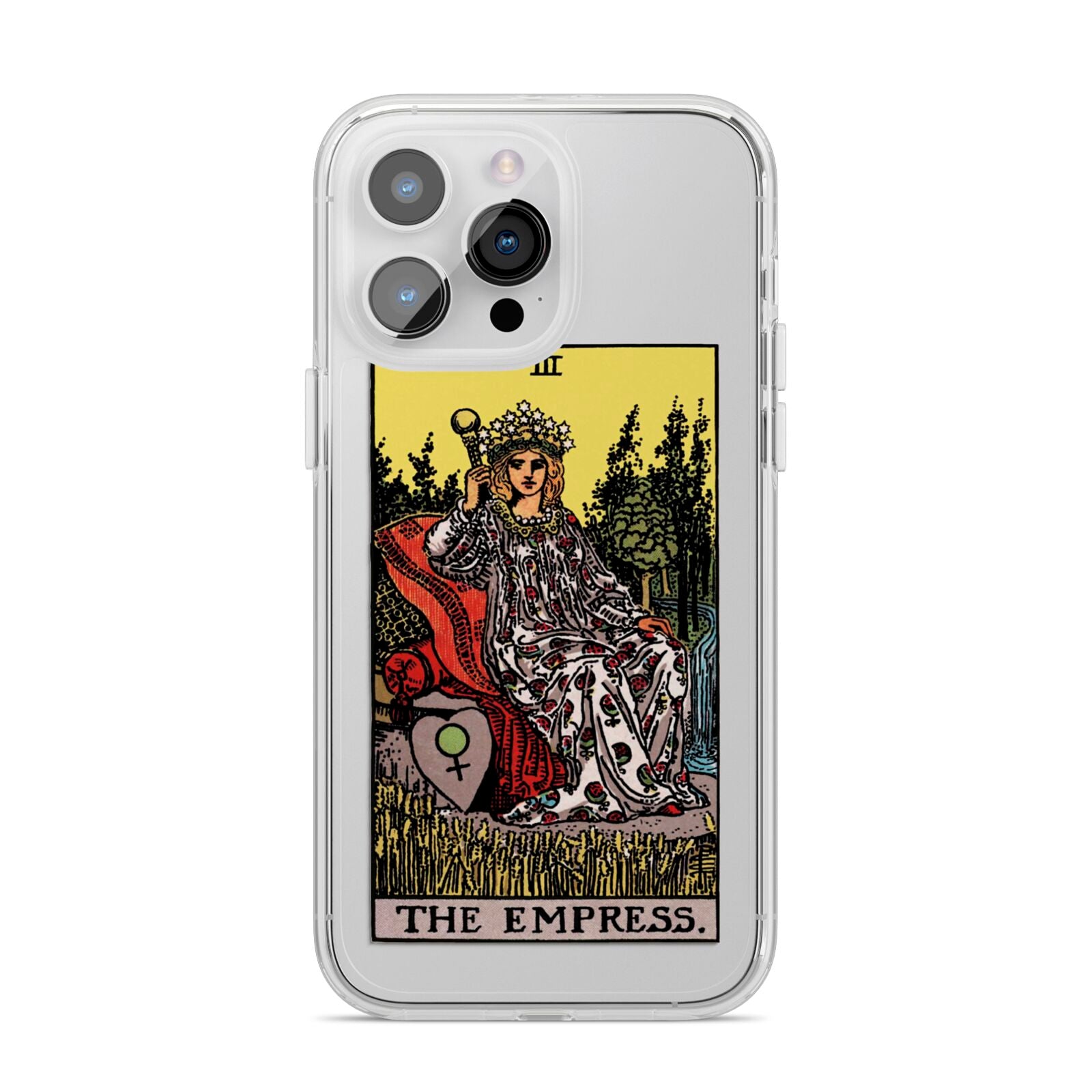 The Empress Tarot Card iPhone 14 Pro Max Clear Tough Case Silver