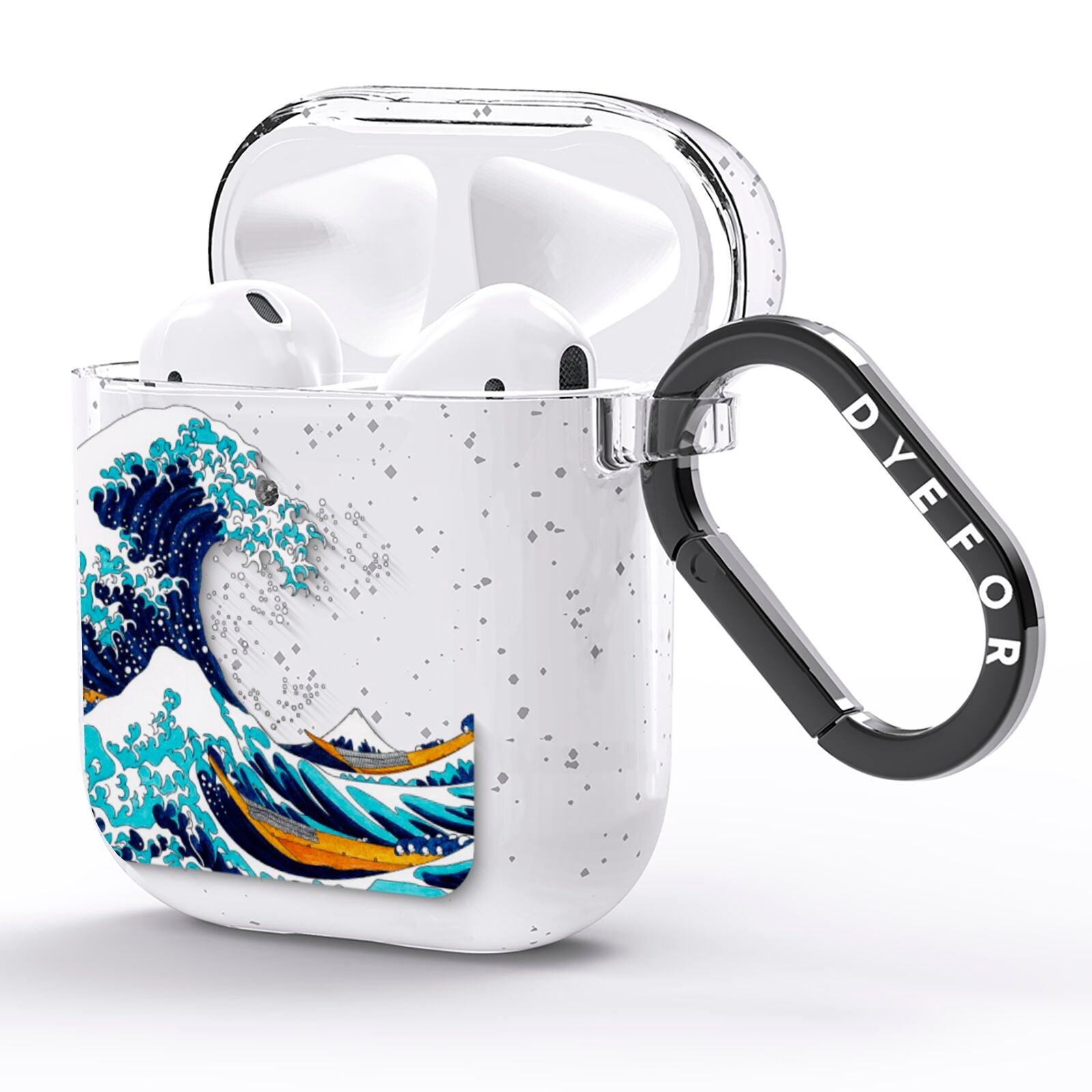 The Great Wave By Katsushika Hokusai AirPods Glitter Case Side Image