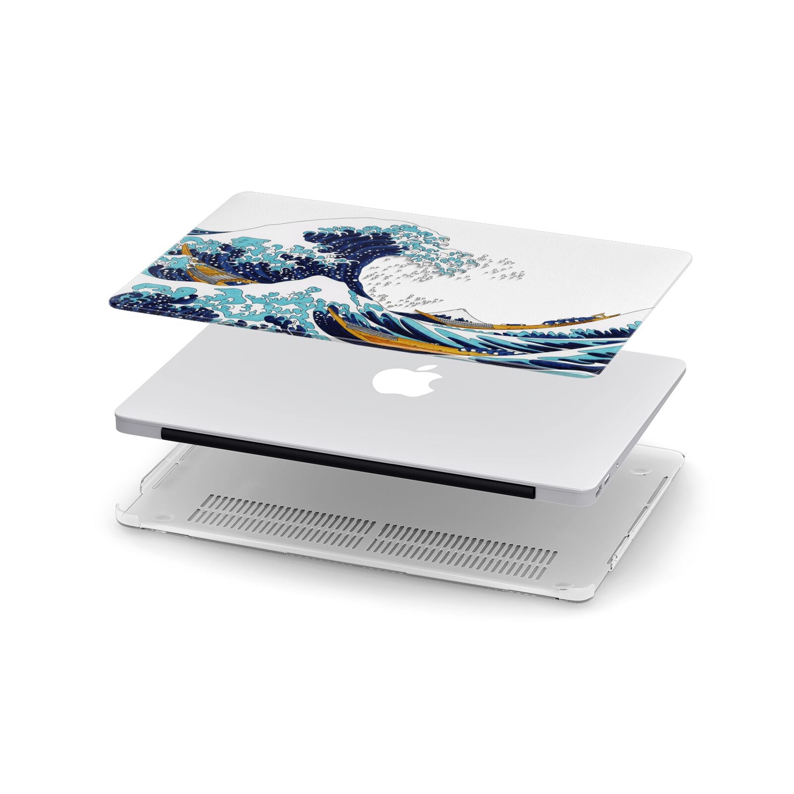 The Great Wave By Katsushika Hokusai Apple MacBook Case in Detail