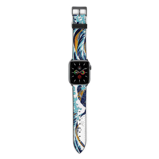 The Great Wave By Katsushika Hokusai Apple Watch Strap with Space Grey Hardware