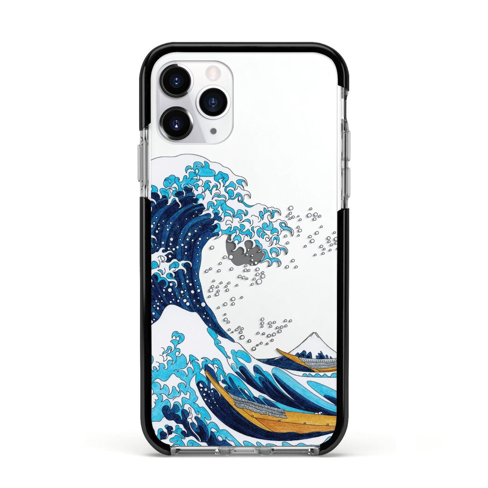 The Great Wave By Katsushika Hokusai Apple iPhone 11 Pro in Silver with Black Impact Case