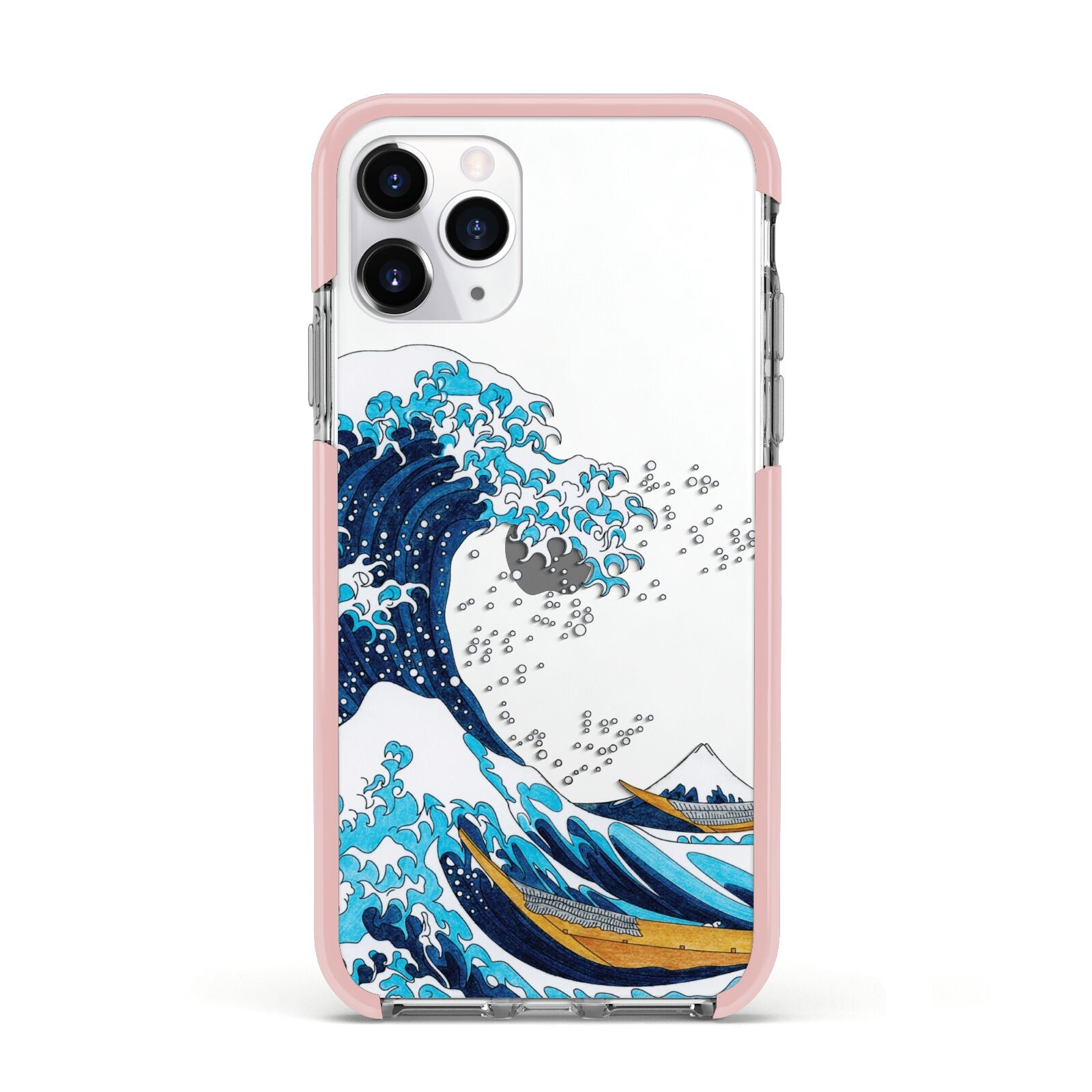 The Great Wave By Katsushika Hokusai Apple iPhone 11 Pro in Silver with Pink Impact Case