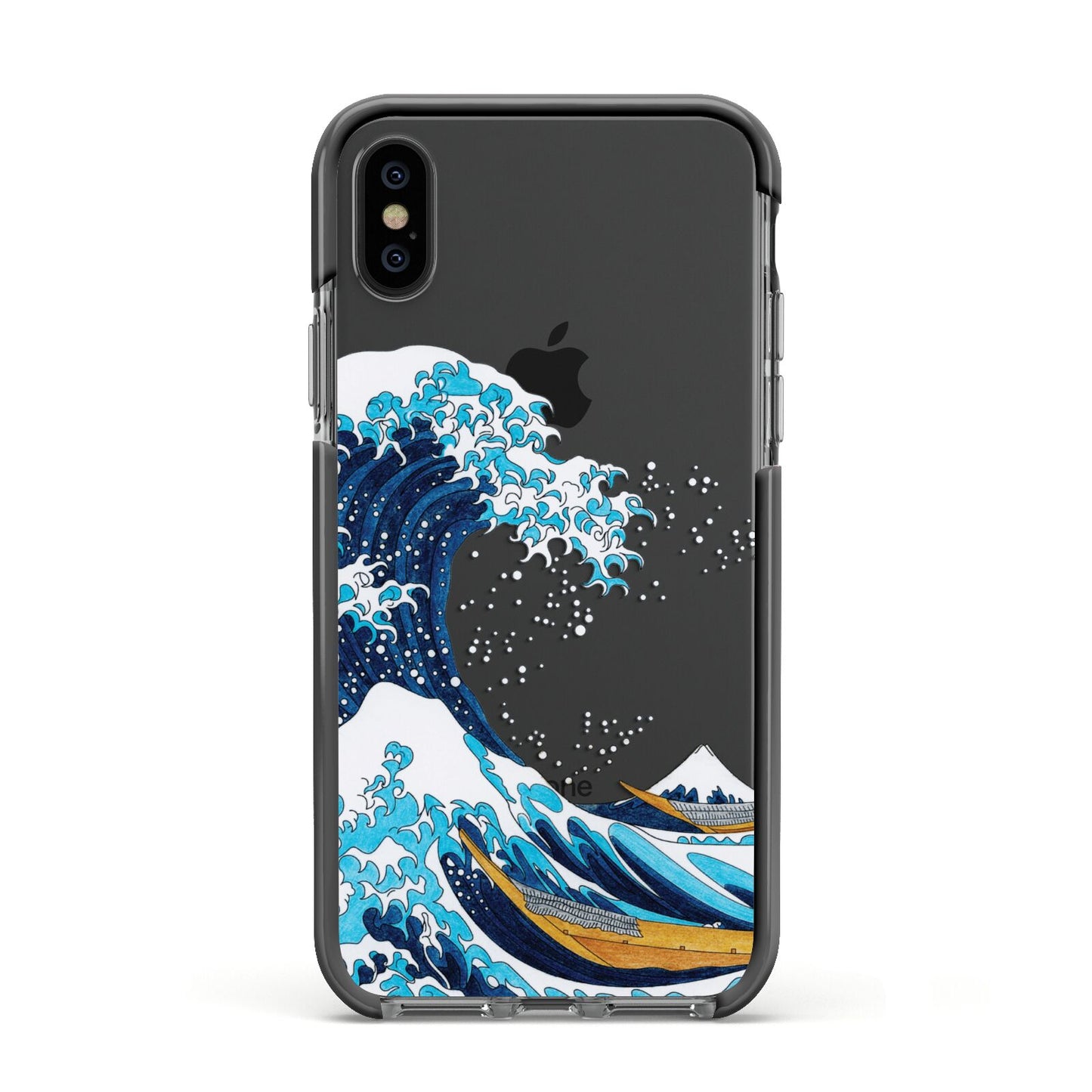 The Great Wave By Katsushika Hokusai Apple iPhone Xs Impact Case Black Edge on Black Phone
