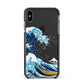 The Great Wave By Katsushika Hokusai Apple iPhone Xs Max Impact Case Black Edge on Black Phone