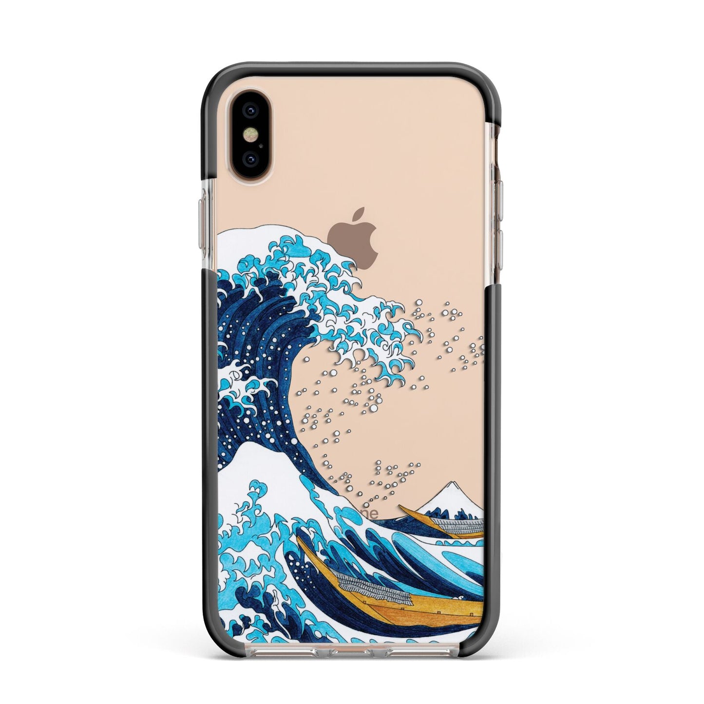 The Great Wave By Katsushika Hokusai Apple iPhone Xs Max Impact Case Black Edge on Gold Phone