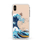 The Great Wave By Katsushika Hokusai Apple iPhone Xs Max Impact Case White Edge on Gold Phone