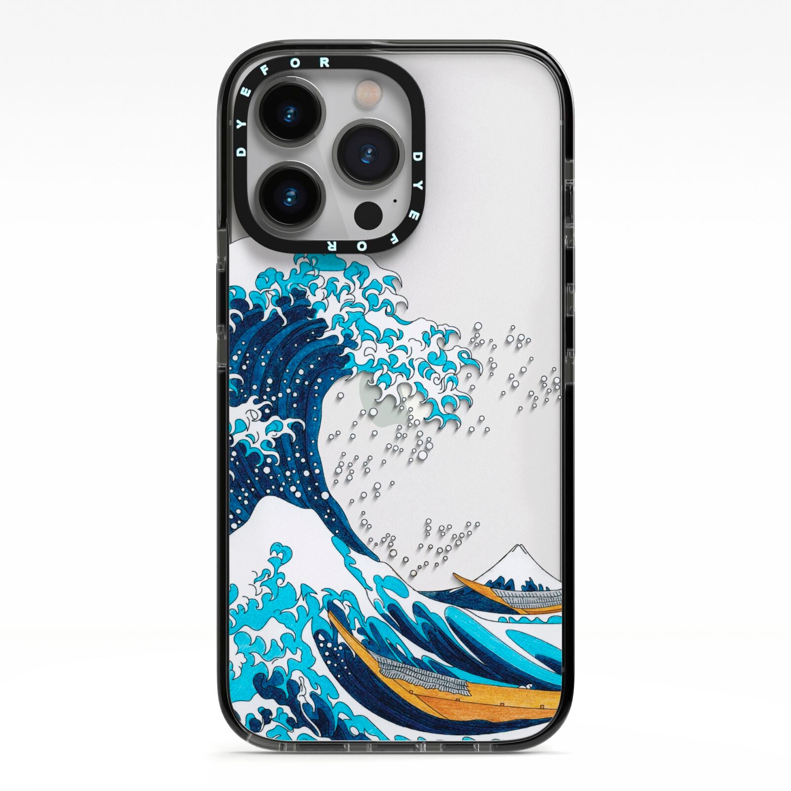 The Great Wave By Katsushika Hokusai iPhone 13 Pro Black Impact Case on Silver phone