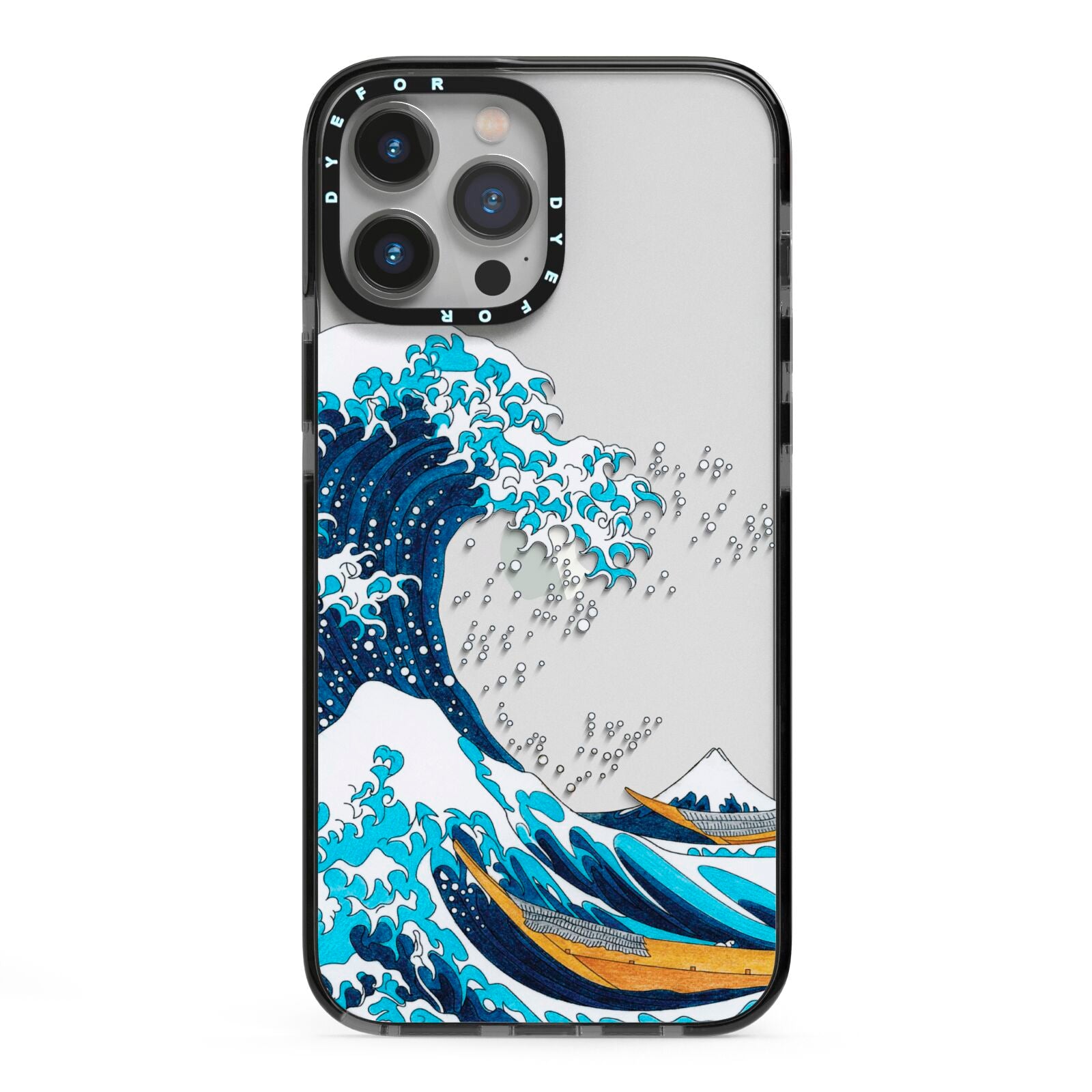 The Great Wave By Katsushika Hokusai iPhone 13 Pro Max Black Impact Case on Silver phone