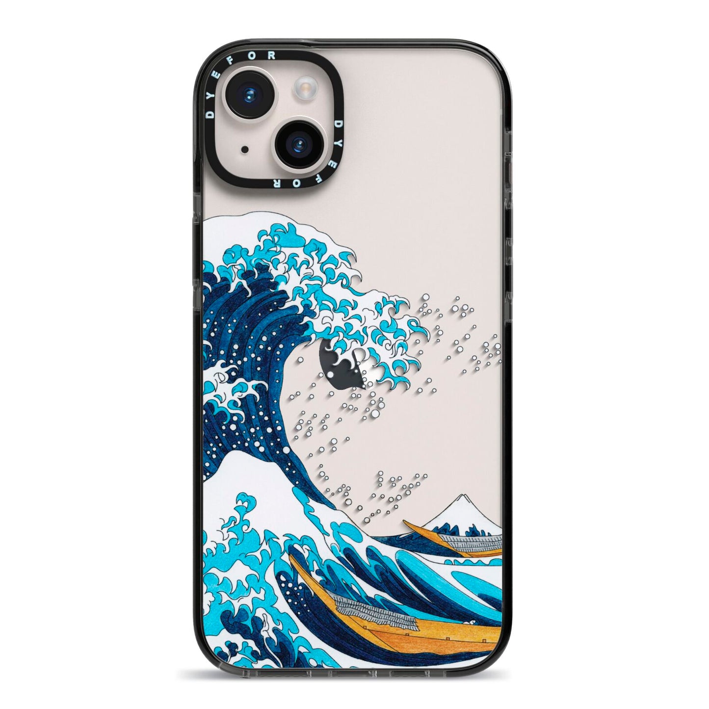 The Great Wave By Katsushika Hokusai iPhone 14 Plus Black Impact Case on Silver phone