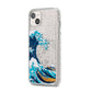 The Great Wave By Katsushika Hokusai iPhone 14 Plus Glitter Tough Case Starlight Angled Image