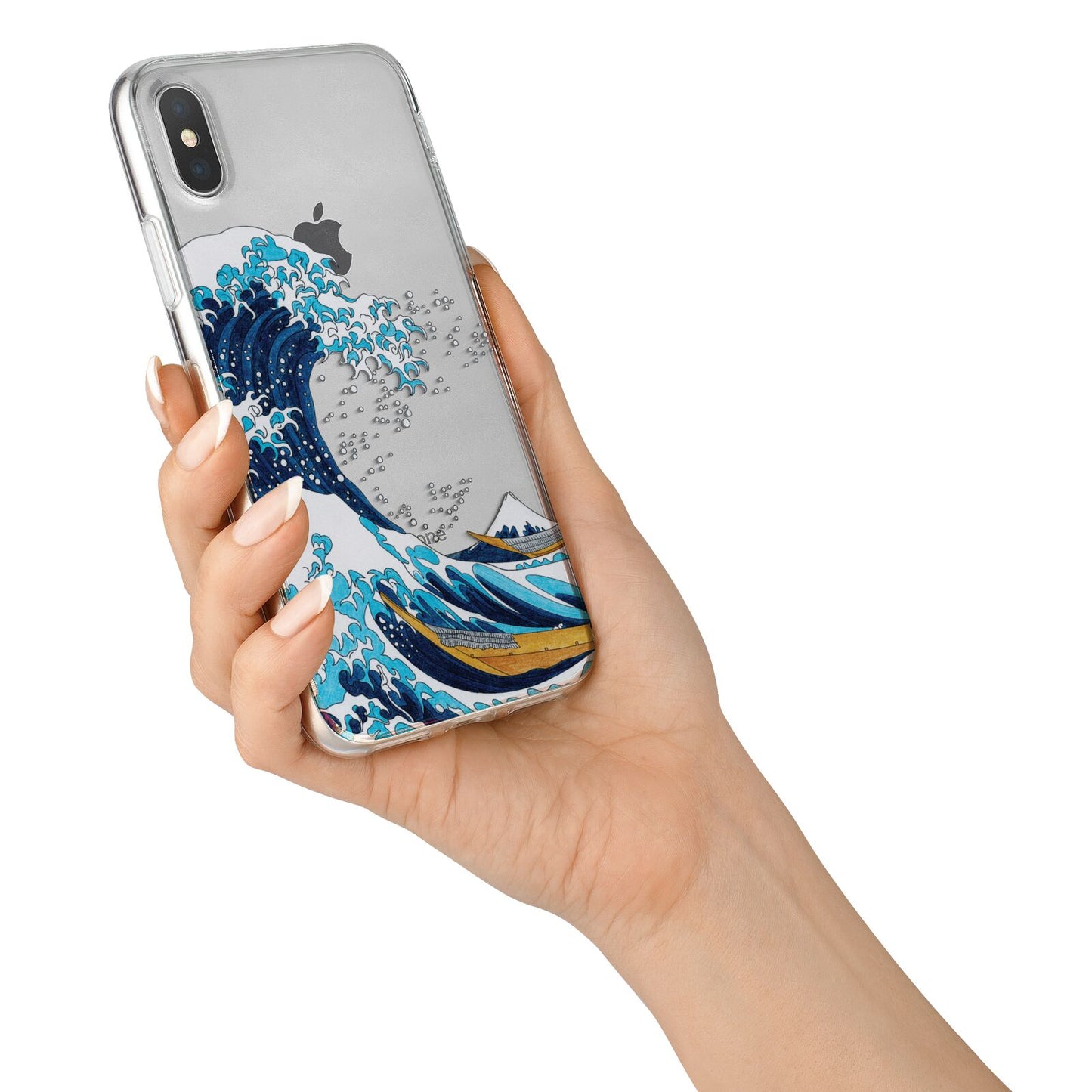 The Great Wave By Katsushika Hokusai iPhone X Bumper Case on Silver iPhone Alternative Image 2