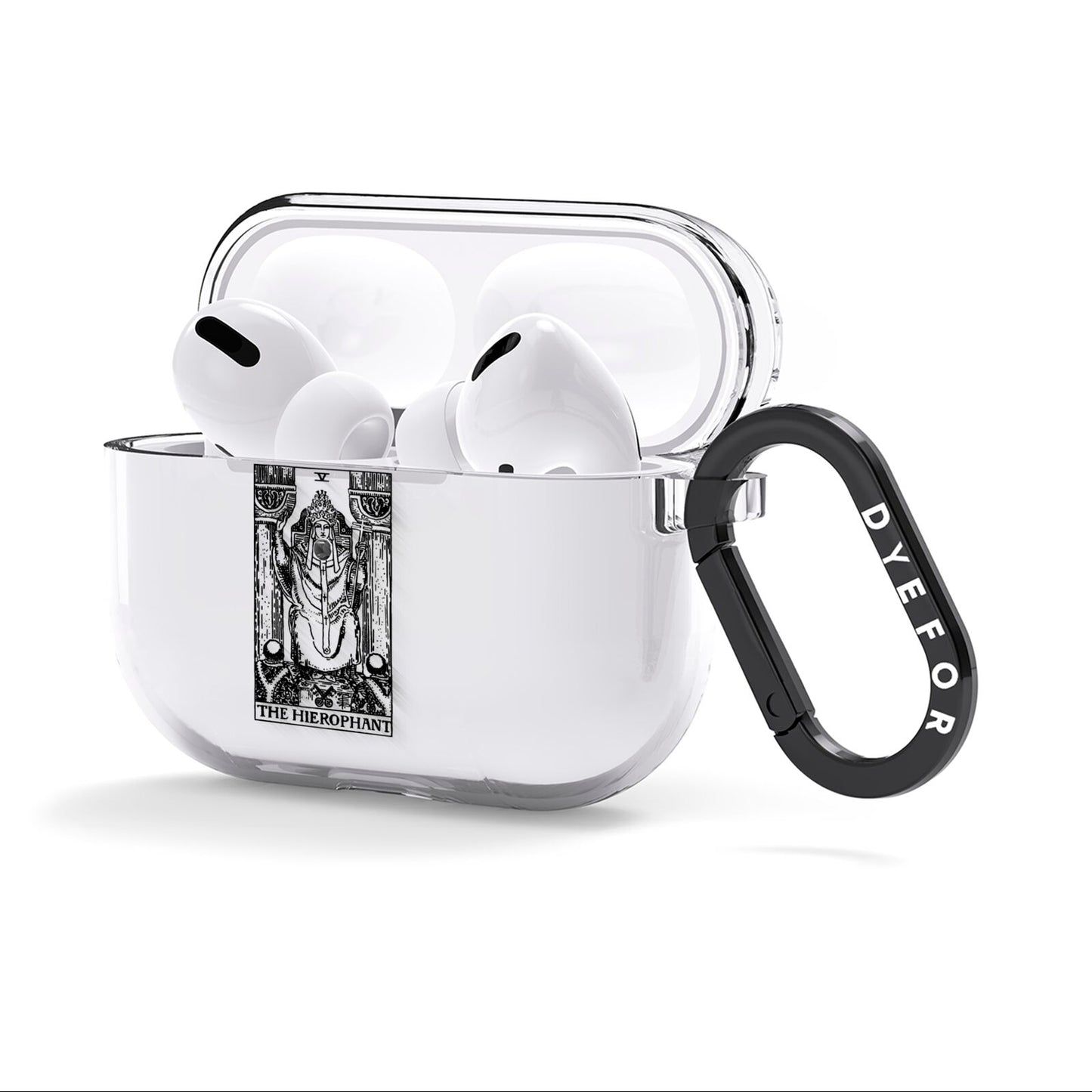 The Hierophant Monochrome Tarot Card AirPods Clear Case 3rd Gen Side Image
