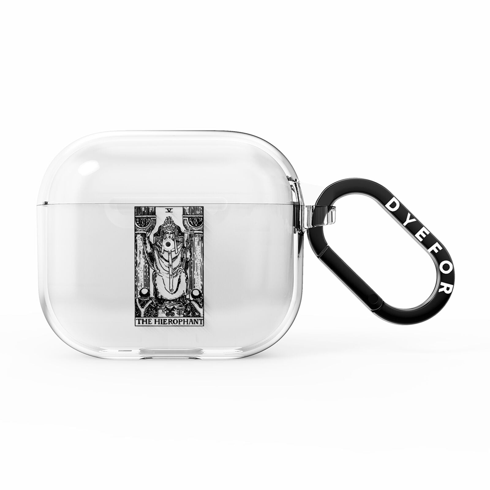The Hierophant Monochrome Tarot Card AirPods Clear Case 3rd Gen