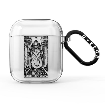 The Hierophant Monochrome Tarot Card AirPods Clear Case