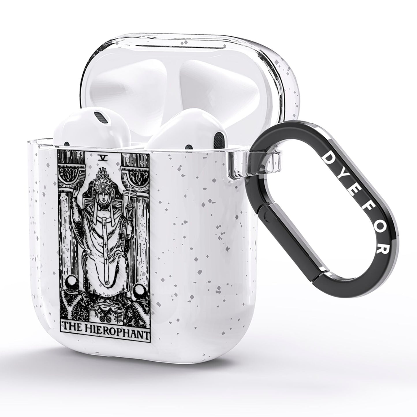 The Hierophant Monochrome Tarot Card AirPods Glitter Case Side Image
