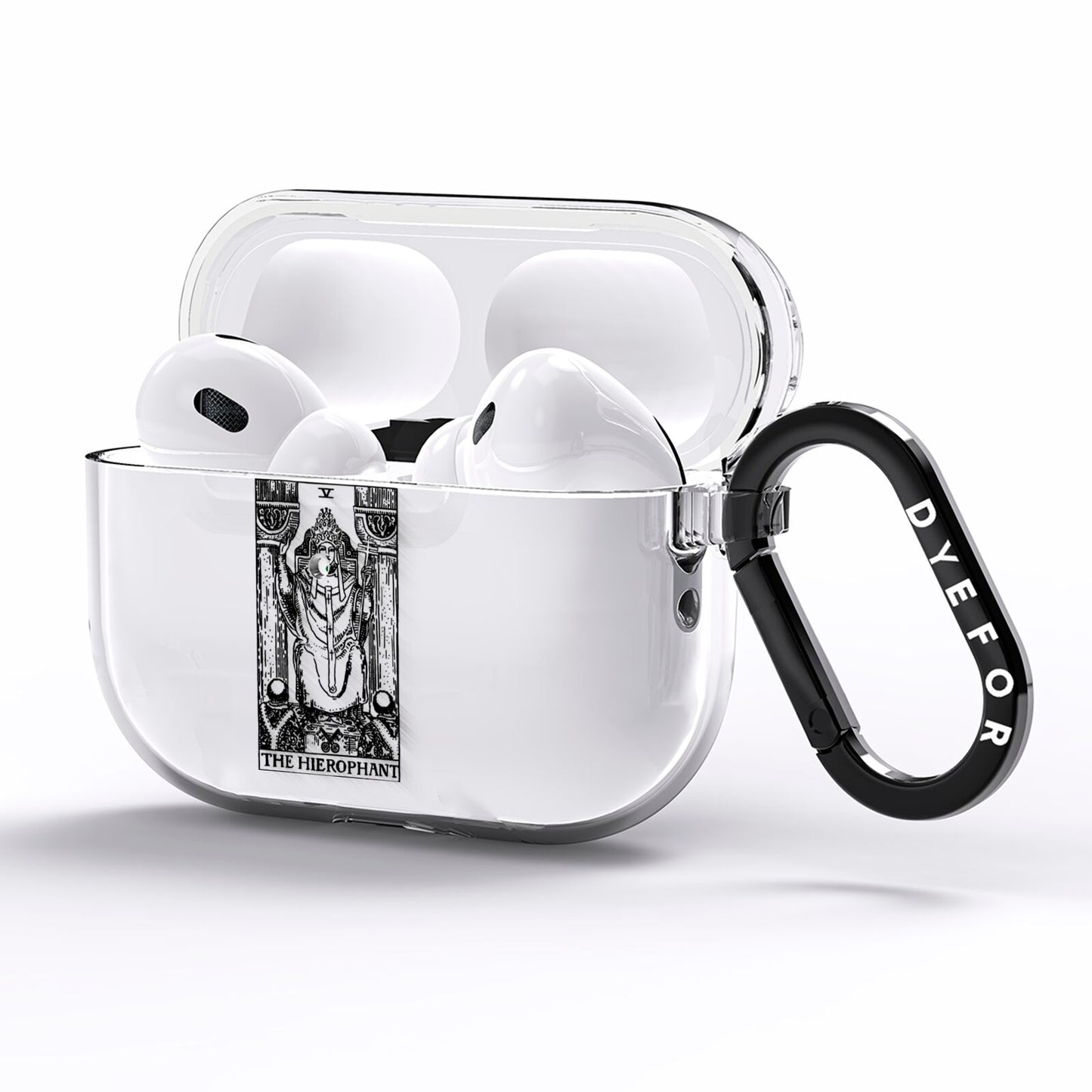 The Hierophant Monochrome Tarot Card AirPods Pro Clear Case Side Image