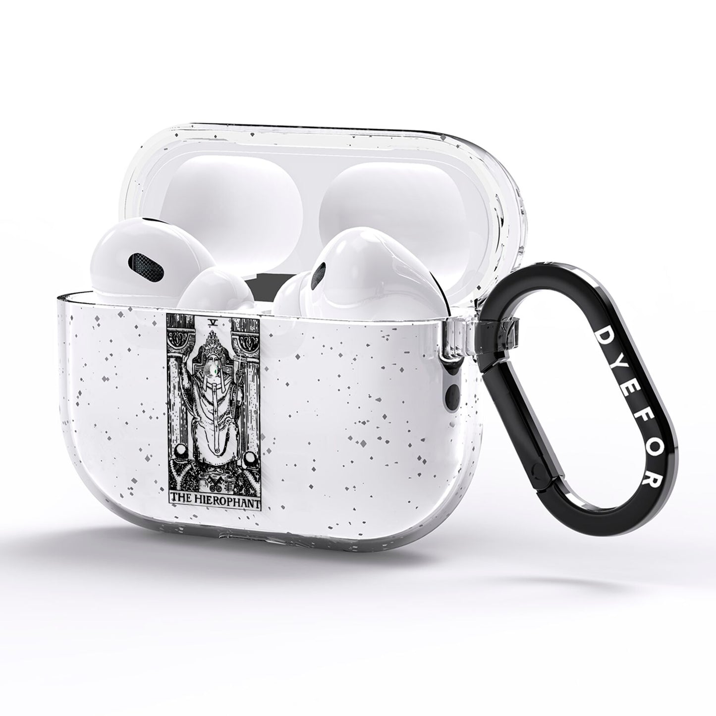 The Hierophant Monochrome Tarot Card AirPods Pro Glitter Case Side Image