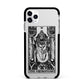 The Hierophant Monochrome Tarot Card Apple iPhone 11 Pro Max in Silver with Black Impact Case