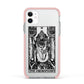 The Hierophant Monochrome Tarot Card Apple iPhone 11 in White with Pink Impact Case