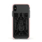 The Hierophant Monochrome Tarot Card Apple iPhone Xs Impact Case Pink Edge on Black Phone