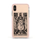 The Hierophant Monochrome Tarot Card Apple iPhone Xs Impact Case Pink Edge on Gold Phone