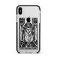 The Hierophant Monochrome Tarot Card Apple iPhone Xs Max Impact Case Black Edge on Silver Phone