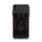 The Hierophant Monochrome Tarot Card Apple iPhone Xs Max Impact Case Pink Edge on Black Phone
