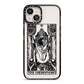 The Hierophant Monochrome Tarot Card iPhone 13 Black Impact Case on Silver phone