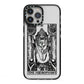 The Hierophant Monochrome Tarot Card iPhone 13 Pro Max Black Impact Case on Silver phone