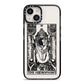 The Hierophant Monochrome Tarot Card iPhone 14 Black Impact Case on Silver phone