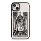 The Hierophant Monochrome Tarot Card iPhone 14 Plus Black Impact Case on Silver phone