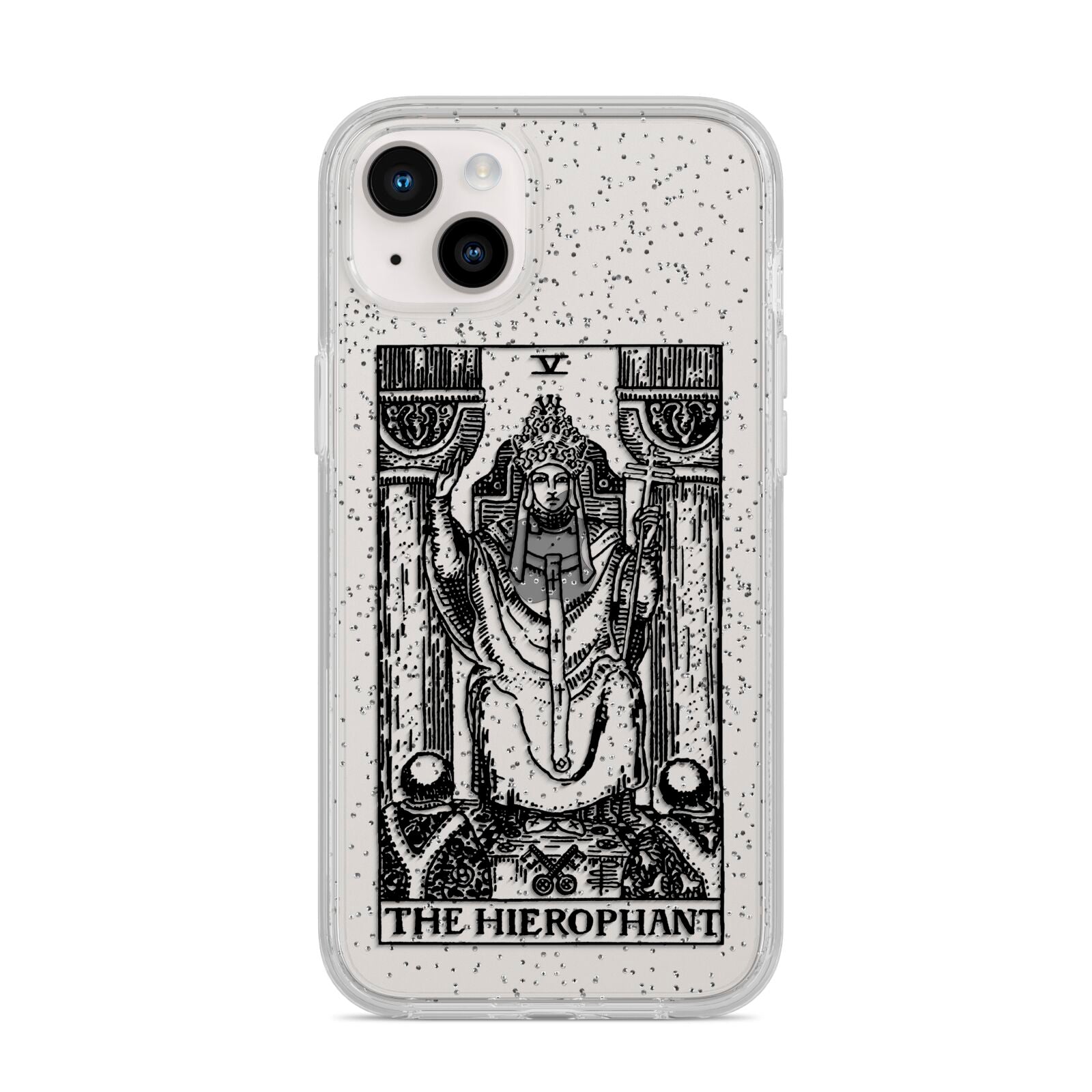 The Hierophant Monochrome Tarot Card iPhone 14 Plus Glitter Tough Case Starlight