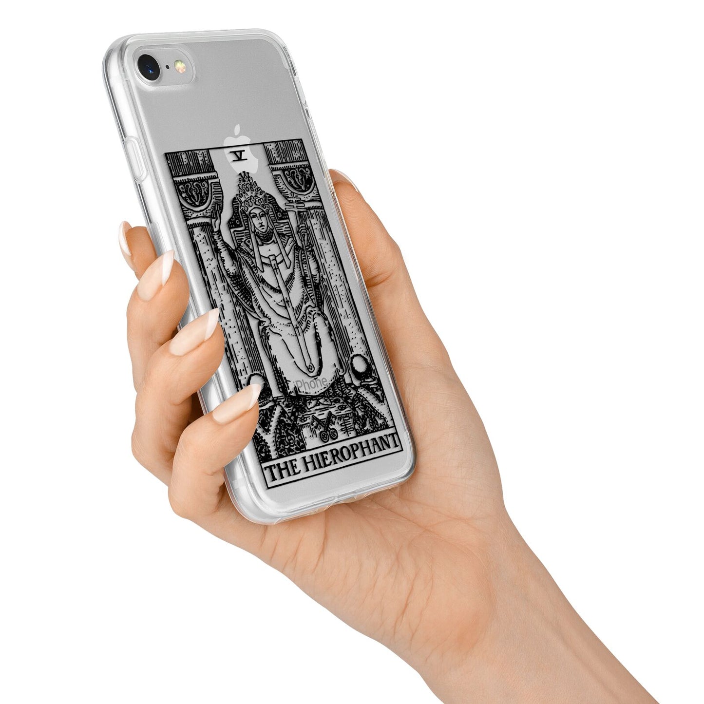 The Hierophant Monochrome Tarot Card iPhone 7 Bumper Case on Silver iPhone Alternative Image