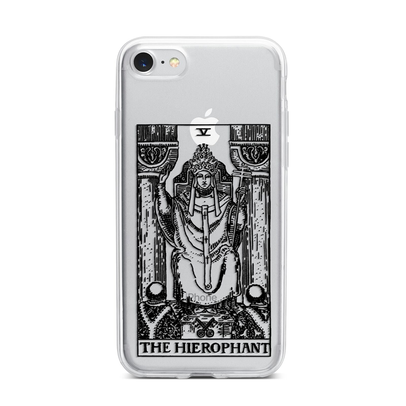 The Hierophant Monochrome Tarot Card iPhone 7 Bumper Case on Silver iPhone