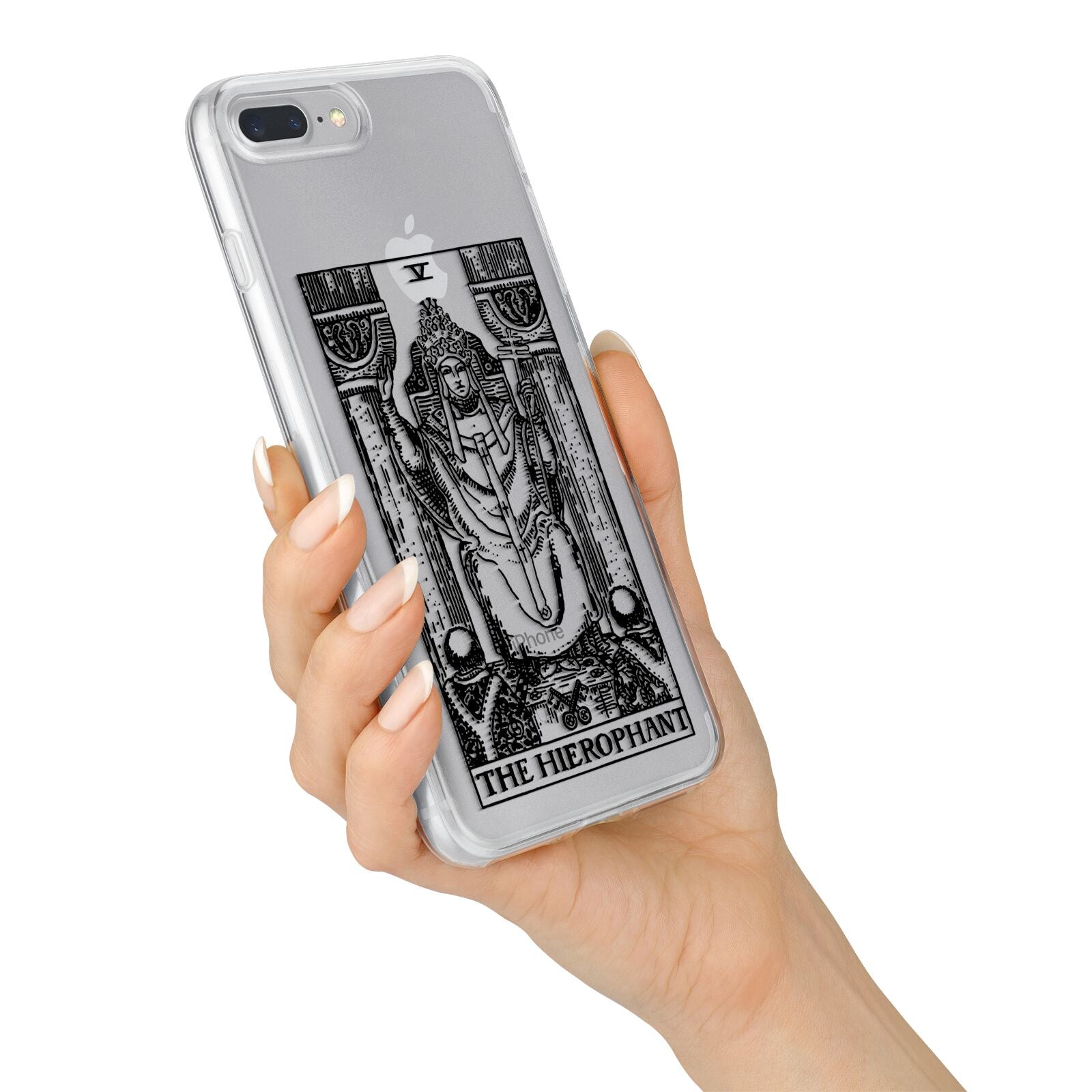 The Hierophant Monochrome Tarot Card iPhone 7 Plus Bumper Case on Silver iPhone Alternative Image