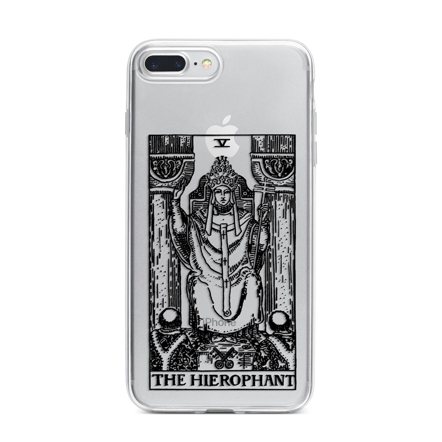 The Hierophant Monochrome Tarot Card iPhone 7 Plus Bumper Case on Silver iPhone