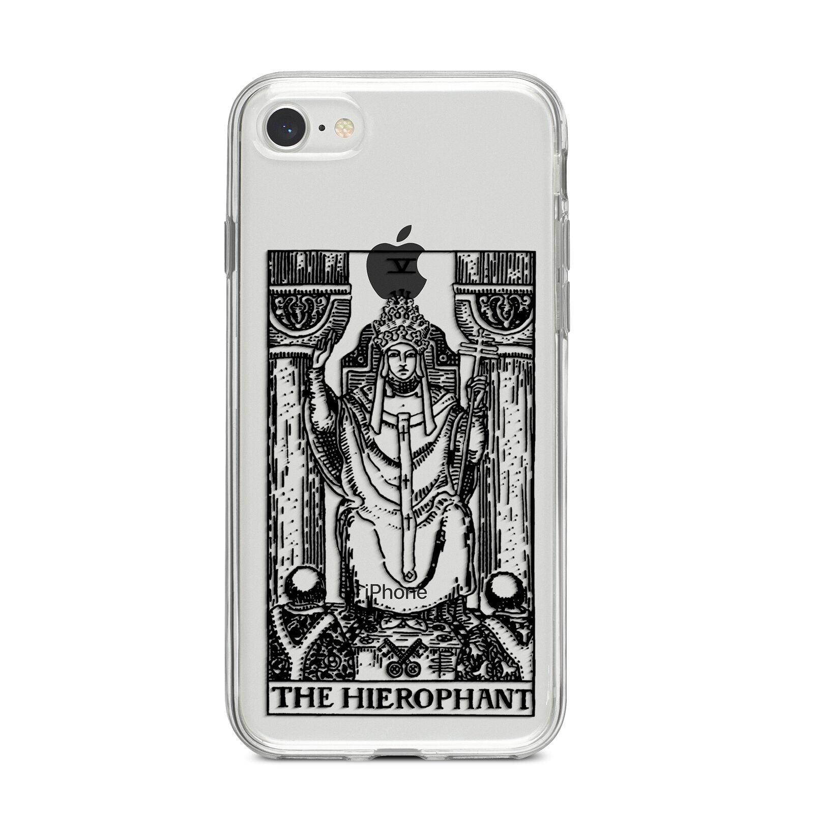 The Hierophant Monochrome Tarot Card iPhone 8 Bumper Case on Silver iPhone