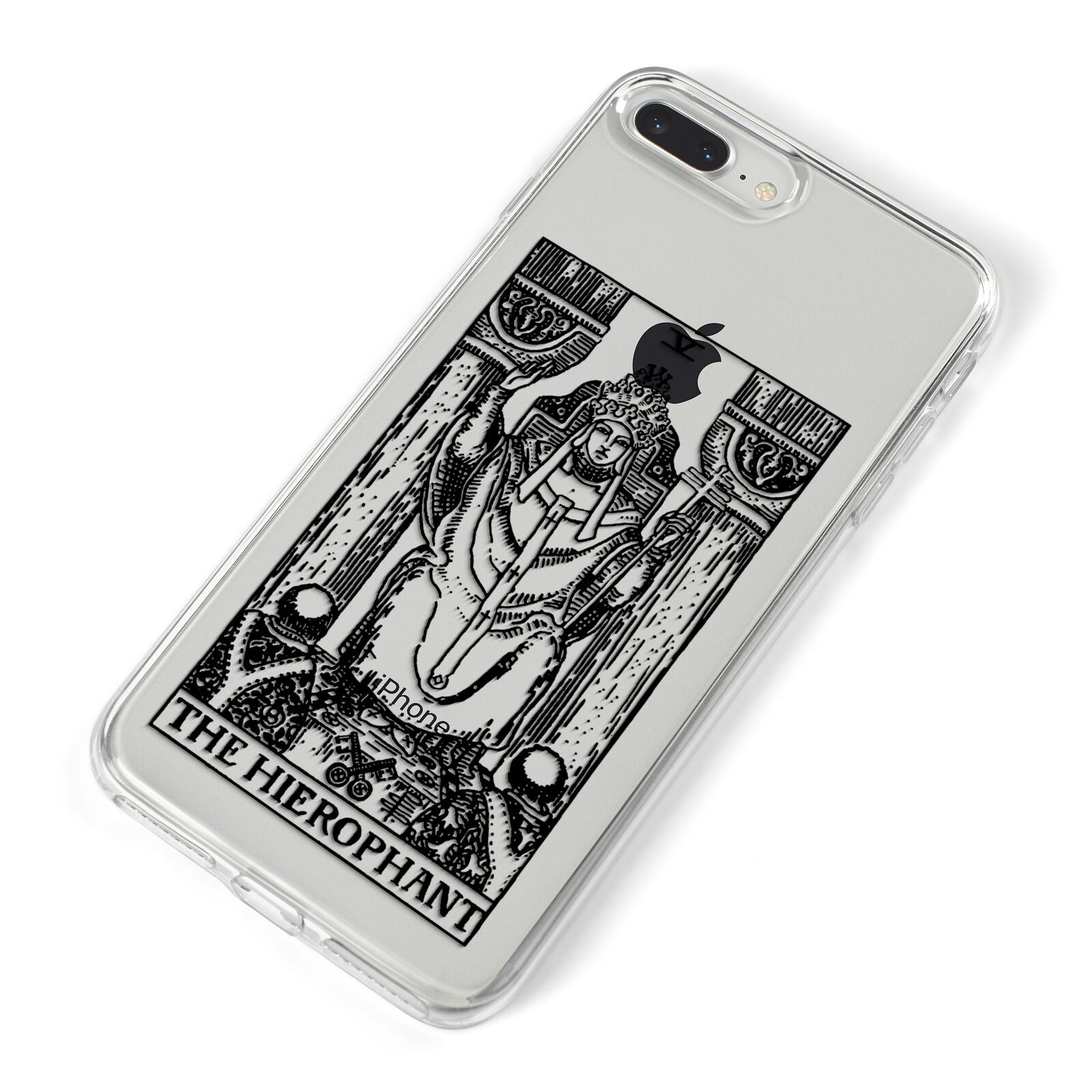 The Hierophant Monochrome Tarot Card iPhone 8 Plus Bumper Case on Silver iPhone Alternative Image