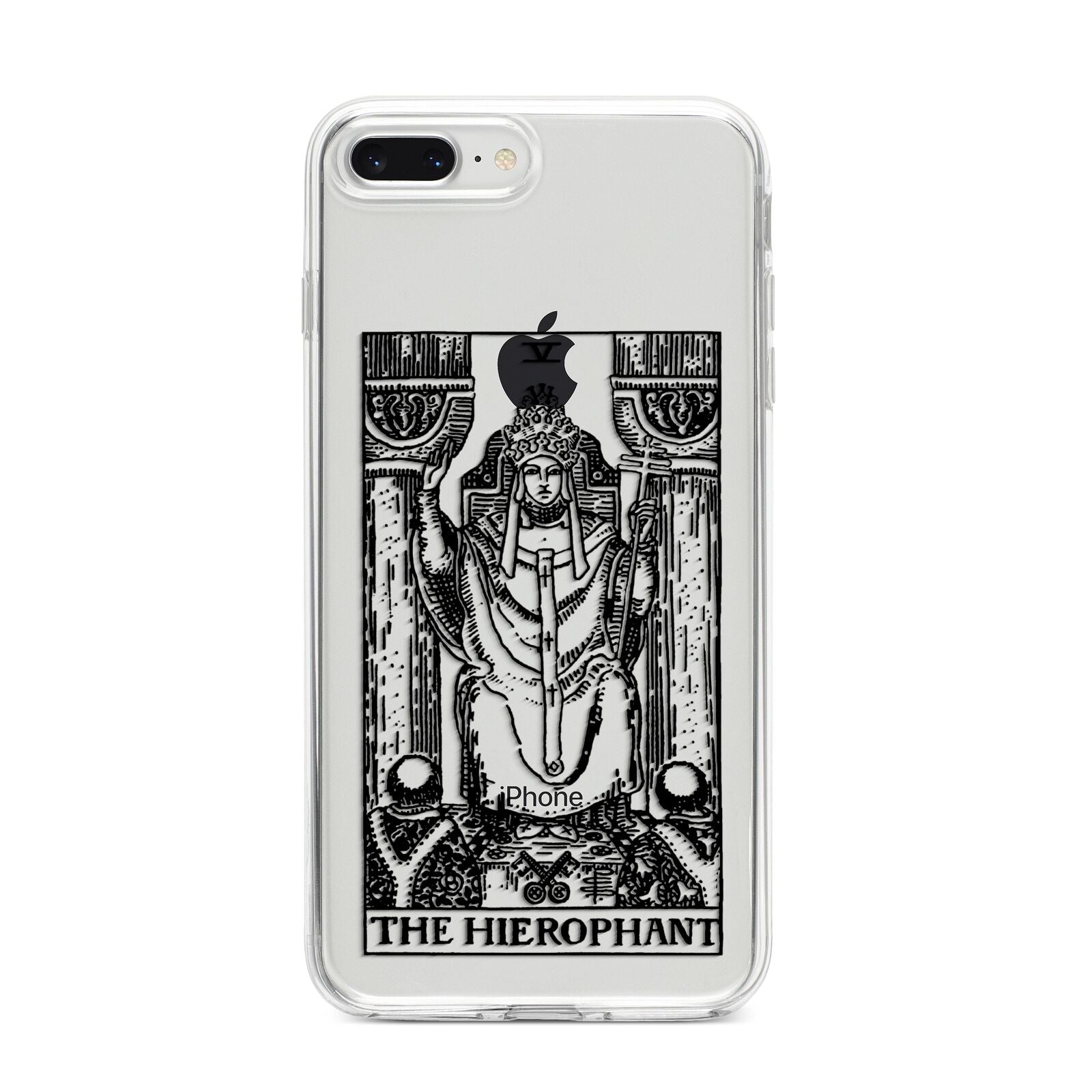 The Hierophant Monochrome Tarot Card iPhone 8 Plus Bumper Case on Silver iPhone