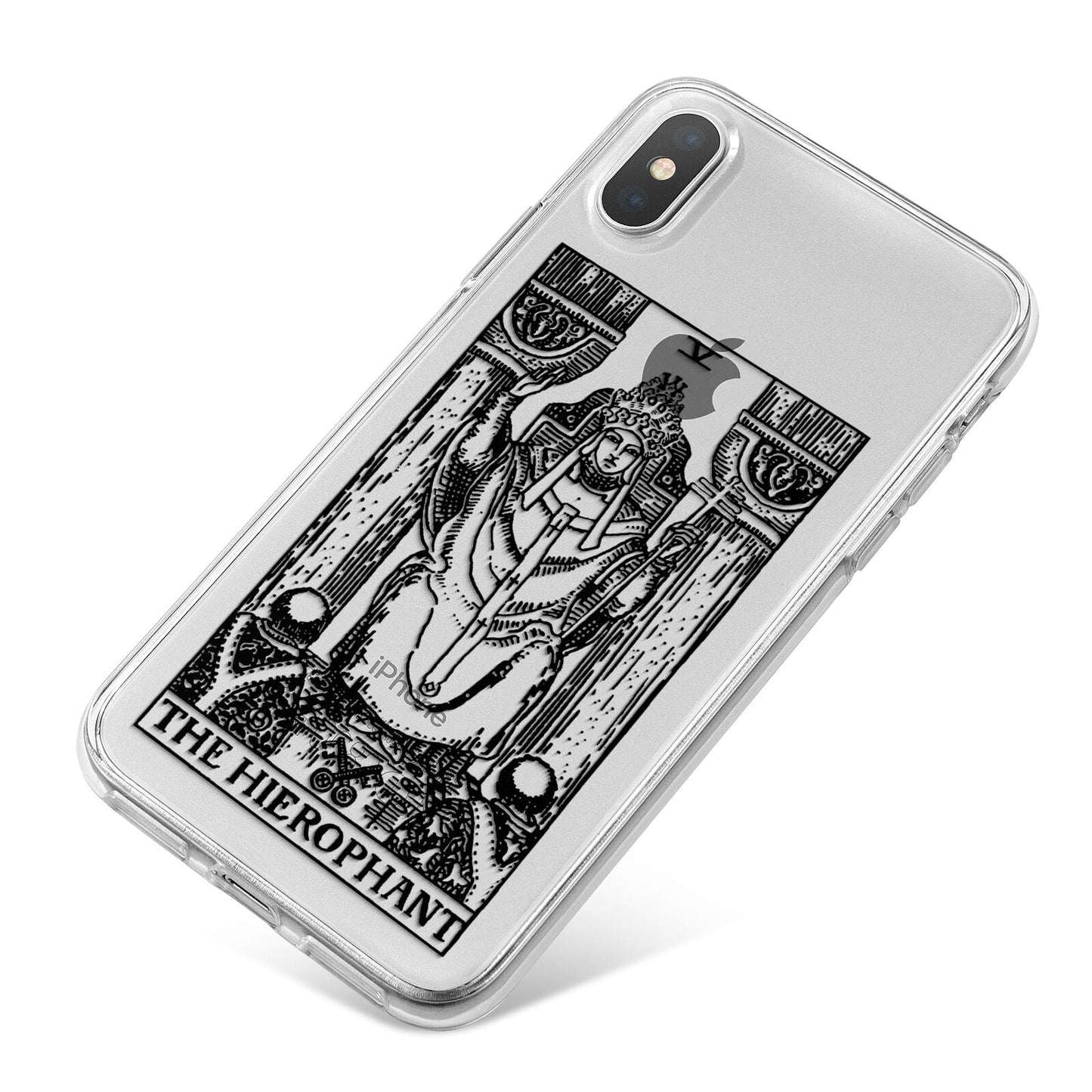 The Hierophant Monochrome Tarot Card iPhone X Bumper Case on Silver iPhone
