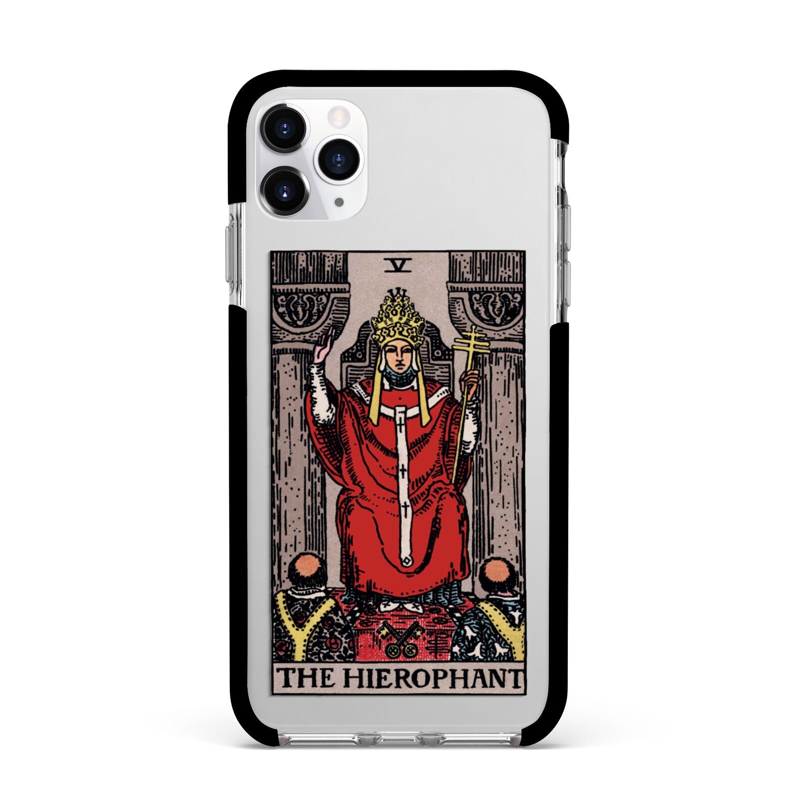 The Hierophant Tarot Card Apple iPhone 11 Pro Max in Silver with Black Impact Case