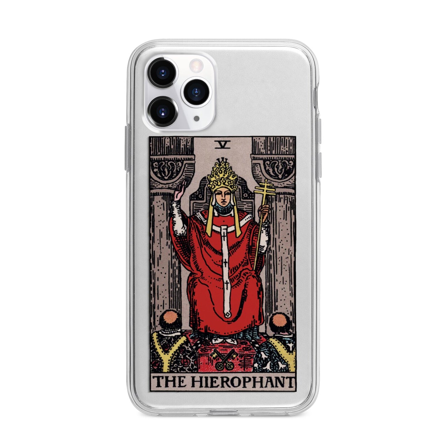 The Hierophant Tarot Card Apple iPhone 11 Pro Max in Silver with Bumper Case