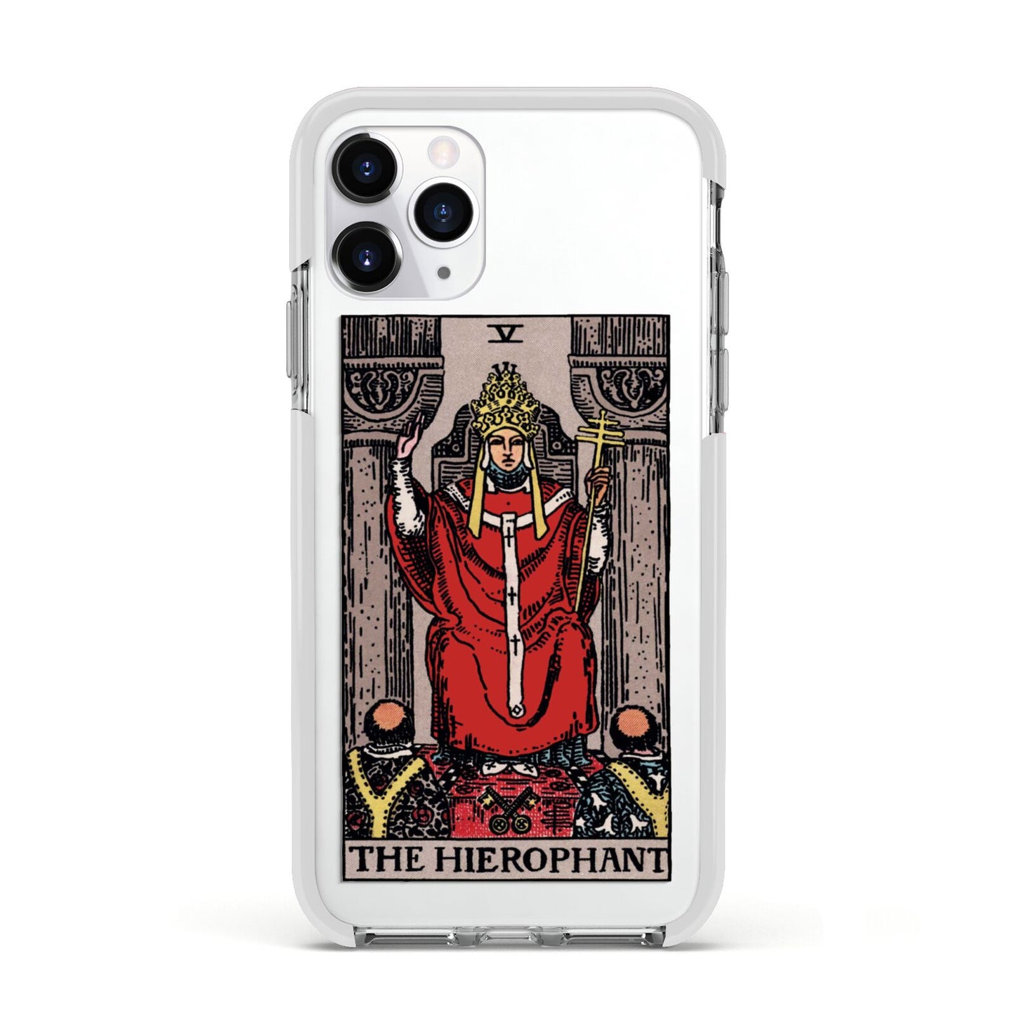 The Hierophant Tarot Card Apple iPhone 11 Pro in Silver with White Impact Case