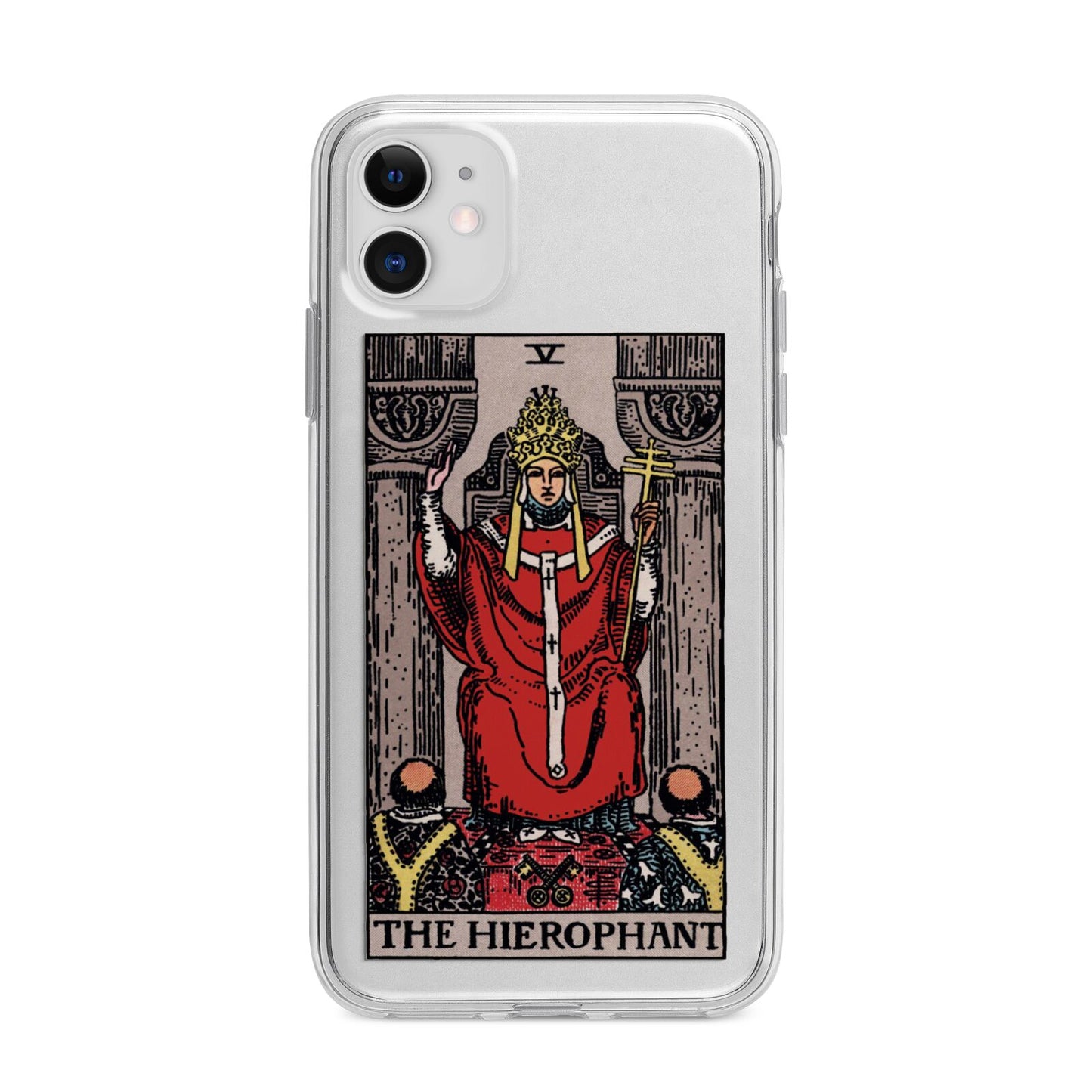 The Hierophant Tarot Card Apple iPhone 11 in White with Bumper Case