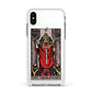 The Hierophant Tarot Card Apple iPhone Xs Impact Case White Edge on Silver Phone