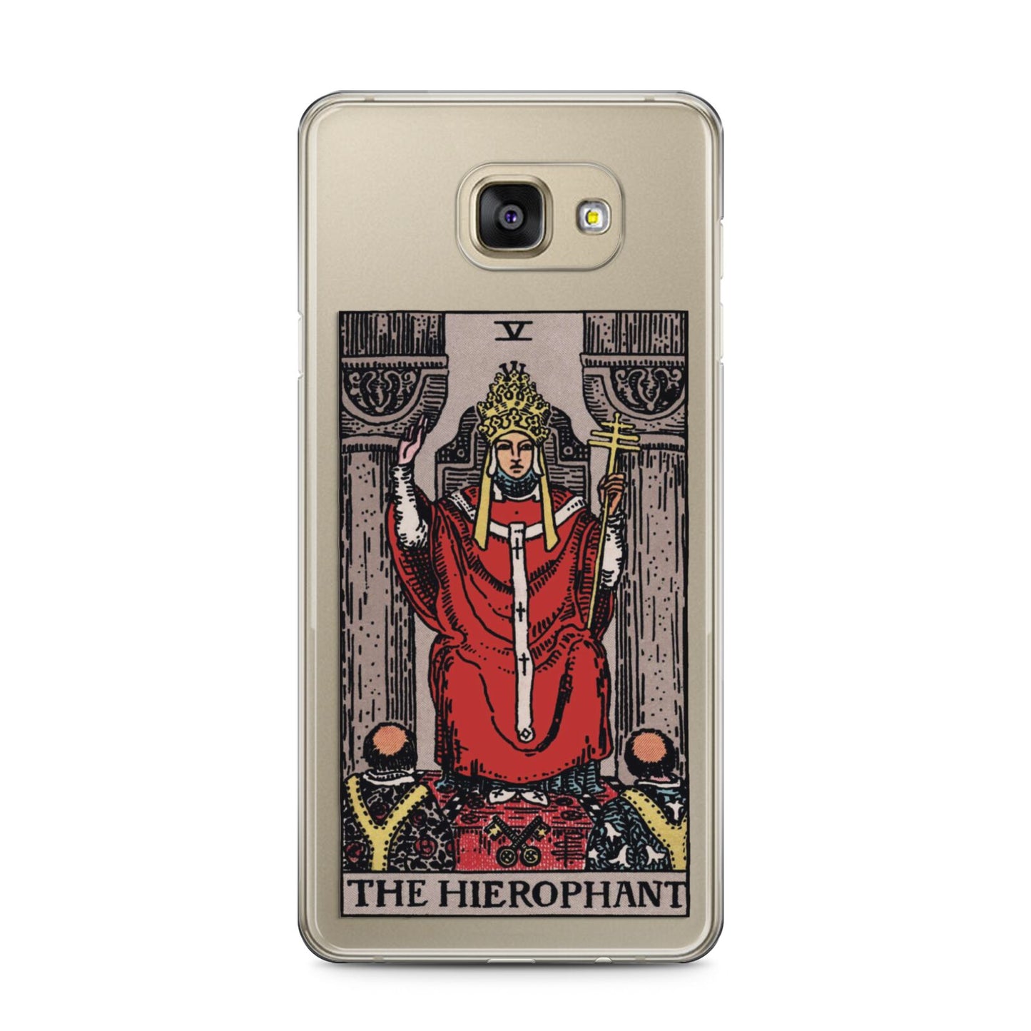 The Hierophant Tarot Card Samsung Galaxy A5 2016 Case on gold phone