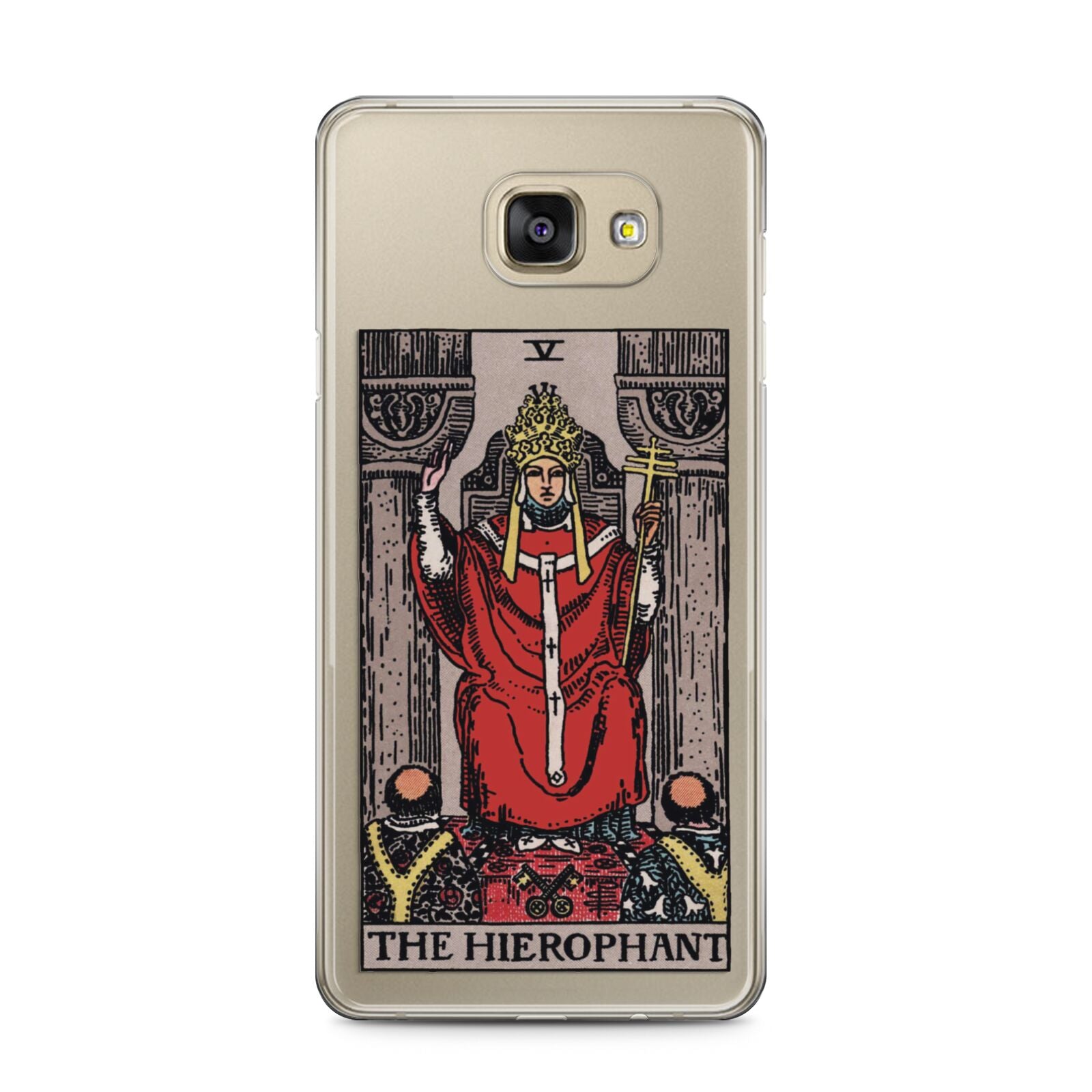 The Hierophant Tarot Card Samsung Galaxy A5 2016 Case on gold phone