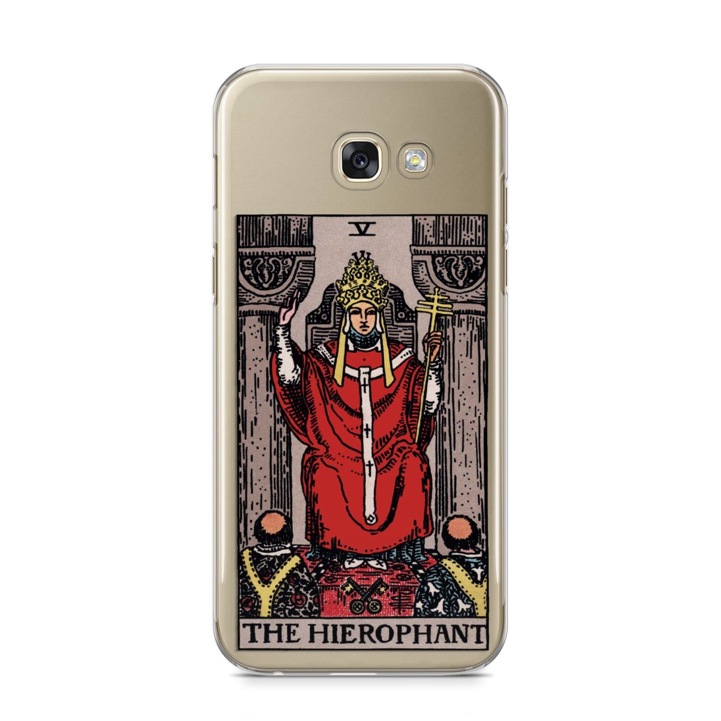 The Hierophant Tarot Card Samsung Galaxy A5 2017 Case on gold phone
