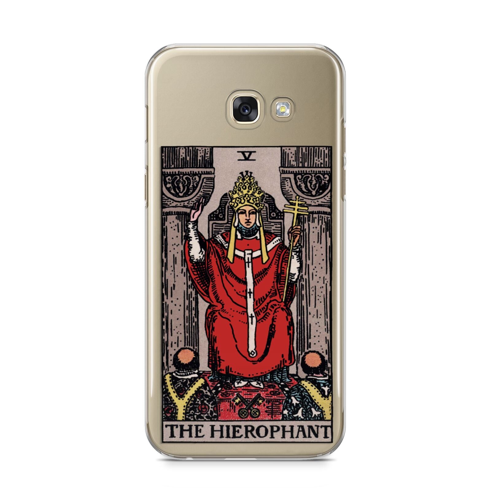 The Hierophant Tarot Card Samsung Galaxy A5 2017 Case on gold phone