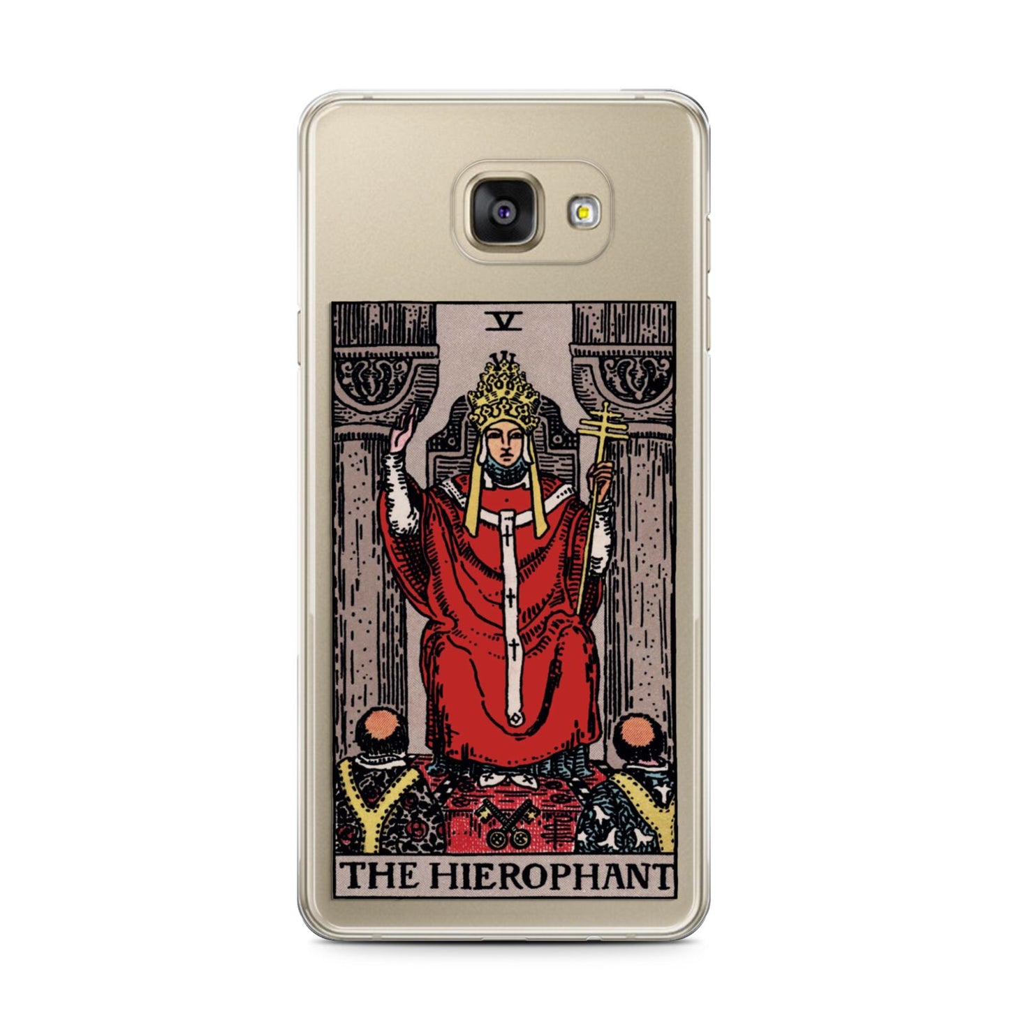 The Hierophant Tarot Card Samsung Galaxy A7 2016 Case on gold phone
